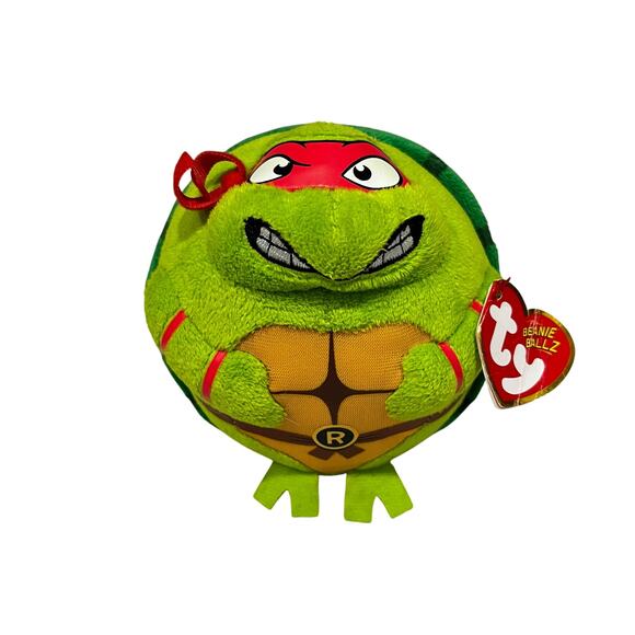 Ty Beanie Ballz TMNT Teenage Nutant Ninja Turtles Raphael Plush - Picture 1 of 5